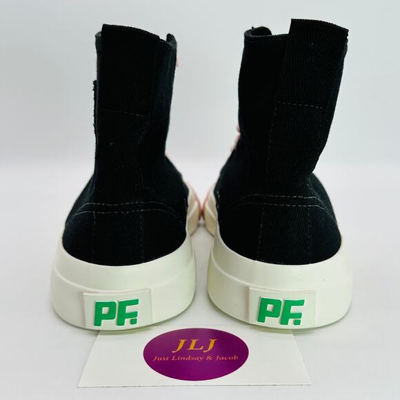 PF Flyers Women's The All American Hi Casual Sneakers Black/Pink Size 7.5 - Picture 6 of 11